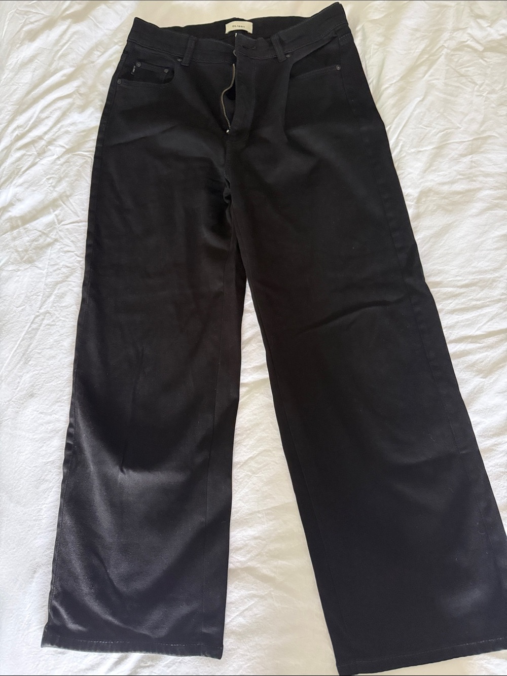 DL1961 Black Wide-Leg Flare Jeans